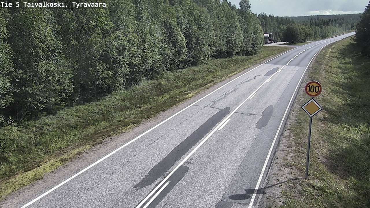 Weather Camera Image Väg 5 Taivalkoski, Tyrävaara, Taivalkoski, Pohjois-Pohjanmaa