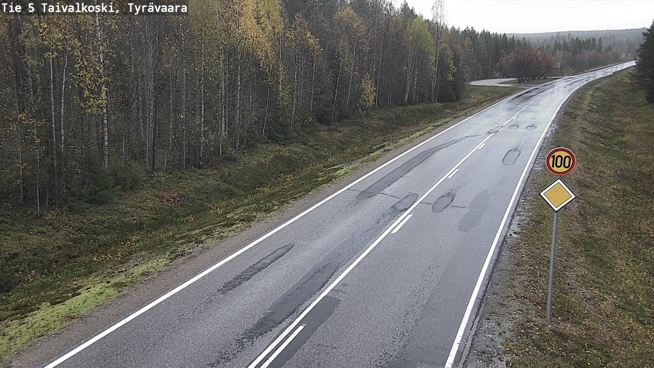 Weather Camera Image Väg 5 Taivalkoski, Tyrävaara, Taivalkoski, Pohjois-Pohjanmaa