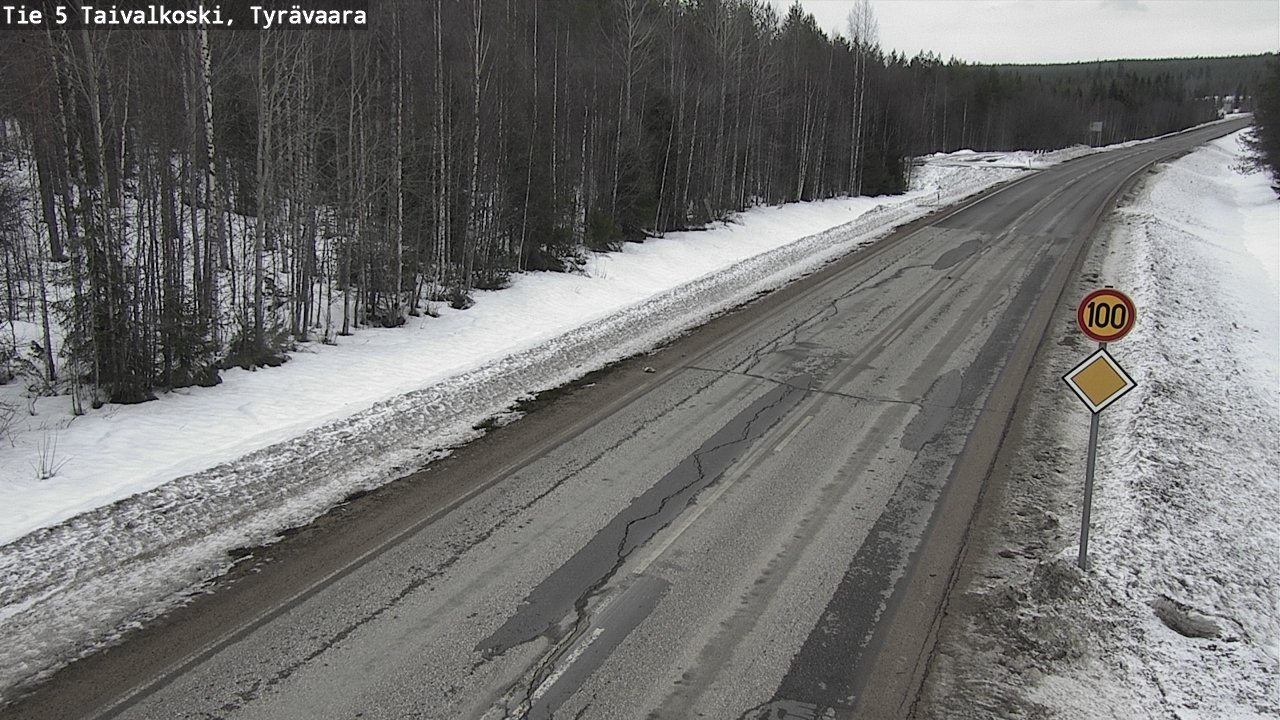 Weather Camera Image Road 5 Taivalkoski, Tyrävaara, Taivalkoski, Pohjois-Pohjanmaa