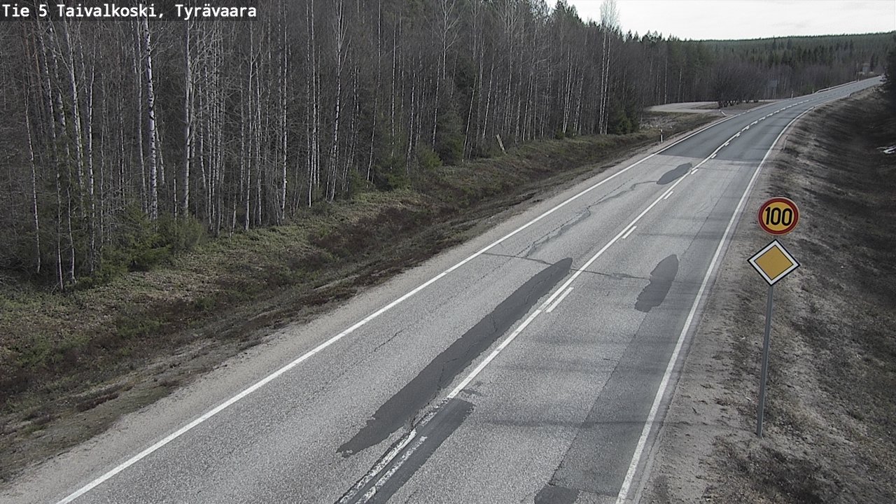 Weather Camera Image Road 5 Taivalkoski, Tyrävaara, Taivalkoski, Pohjois-Pohjanmaa