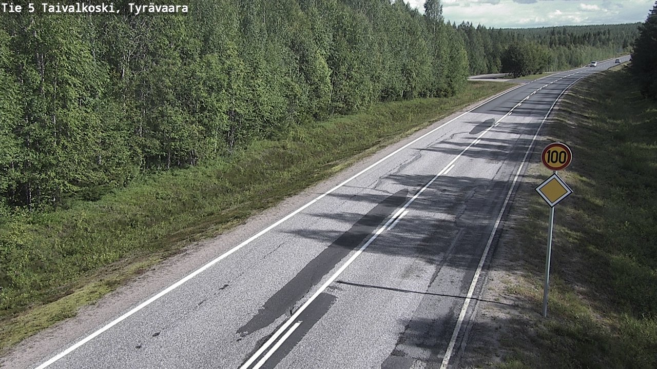 Weather Camera Image Road 5 Taivalkoski, Tyrävaara, Taivalkoski, Pohjois-Pohjanmaa