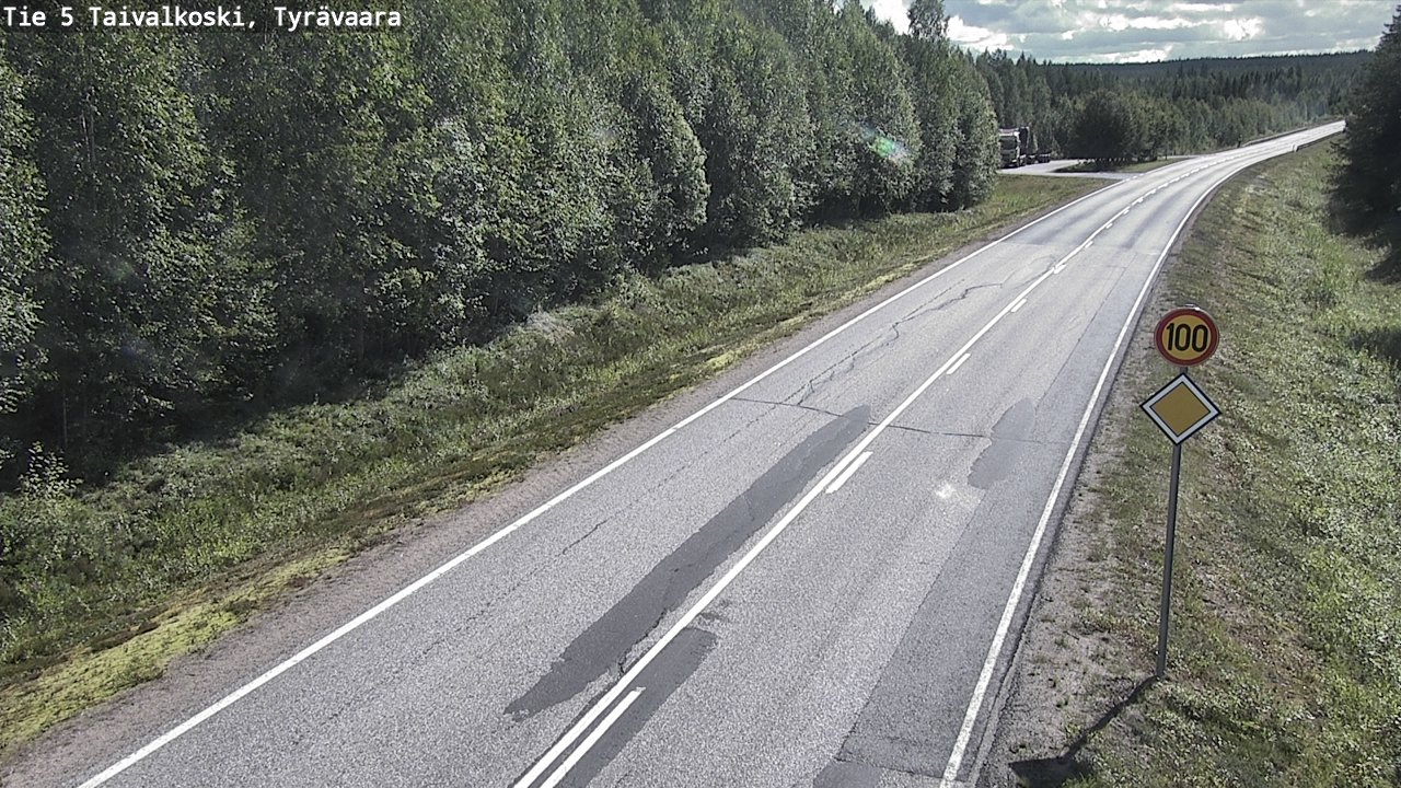 Weather Camera Image Väg 5 Taivalkoski, Tyrävaara, Taivalkoski, Pohjois-Pohjanmaa