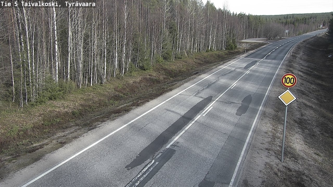 Weather Camera Image Road 5 Taivalkoski, Tyrävaara, Taivalkoski, Pohjois-Pohjanmaa