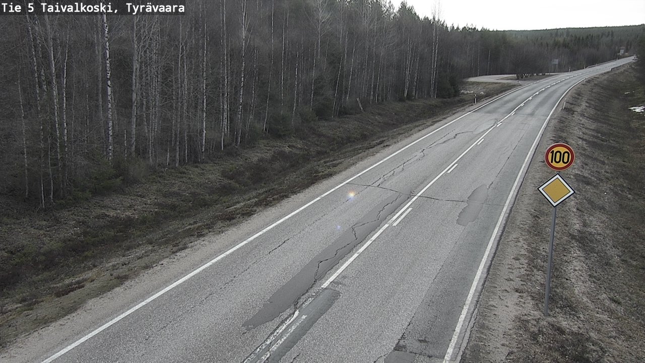 Weather Camera Image Road 5 Taivalkoski, Tyrävaara, Taivalkoski, Pohjois-Pohjanmaa