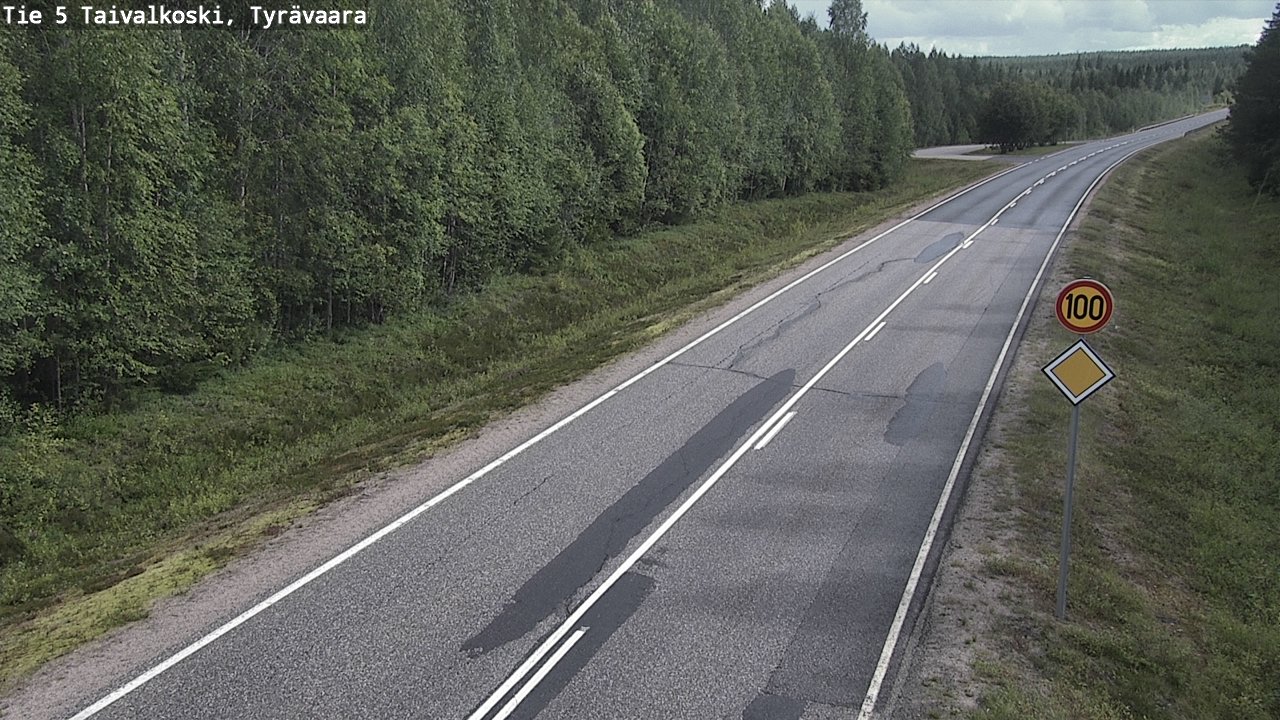 Weather Camera Image Road 5 Taivalkoski, Tyrävaara, Taivalkoski, Pohjois-Pohjanmaa