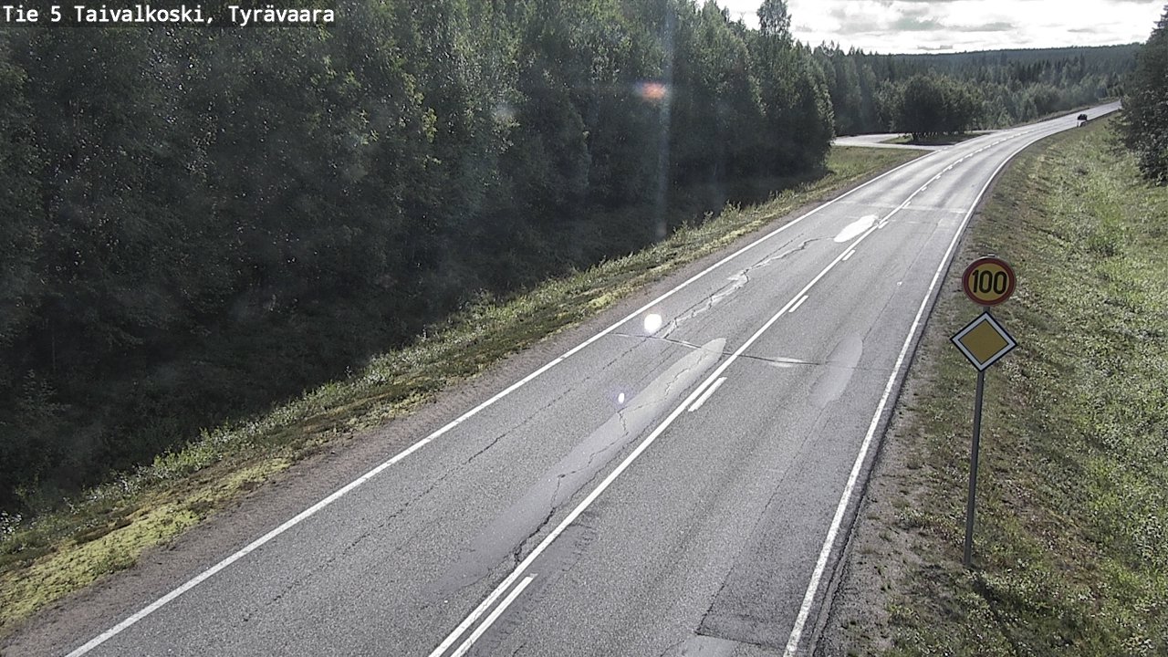 Weather Camera Image Väg 5 Taivalkoski, Tyrävaara, Taivalkoski, Pohjois-Pohjanmaa