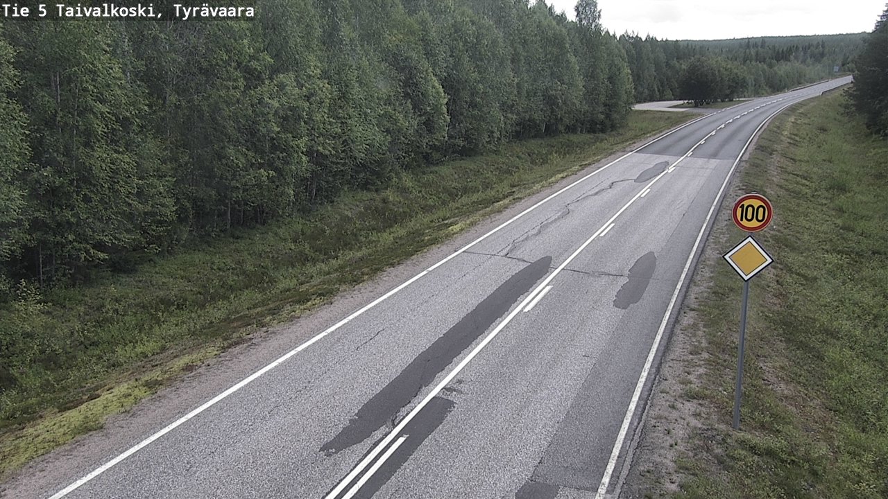 Weather Camera Image Road 5 Taivalkoski, Tyrävaara, Taivalkoski, Pohjois-Pohjanmaa