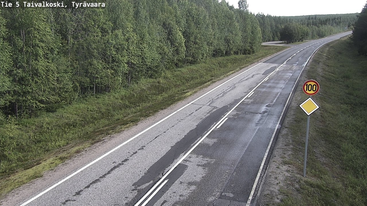 Weather Camera Image Road 5 Taivalkoski, Tyrävaara, Taivalkoski, Pohjois-Pohjanmaa
