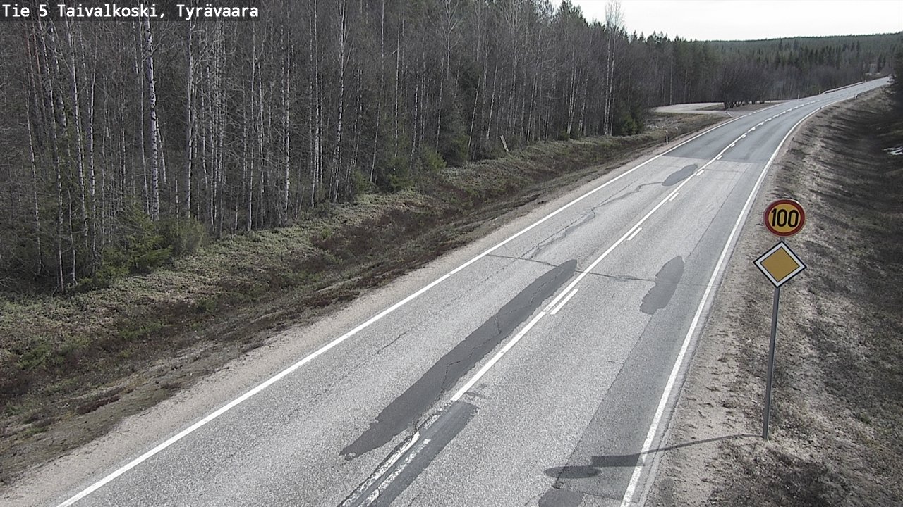 Weather Camera Image Road 5 Taivalkoski, Tyrävaara, Taivalkoski, Pohjois-Pohjanmaa