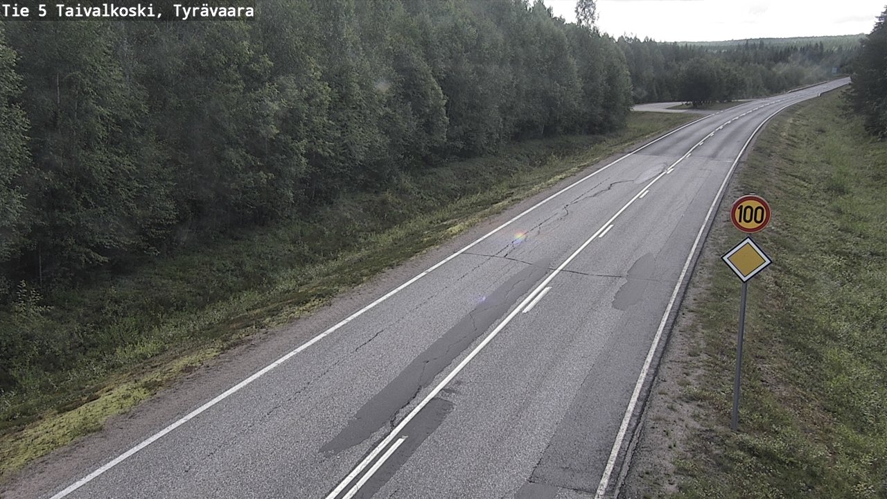Weather Camera Image Väg 5 Taivalkoski, Tyrävaara, Taivalkoski, Pohjois-Pohjanmaa