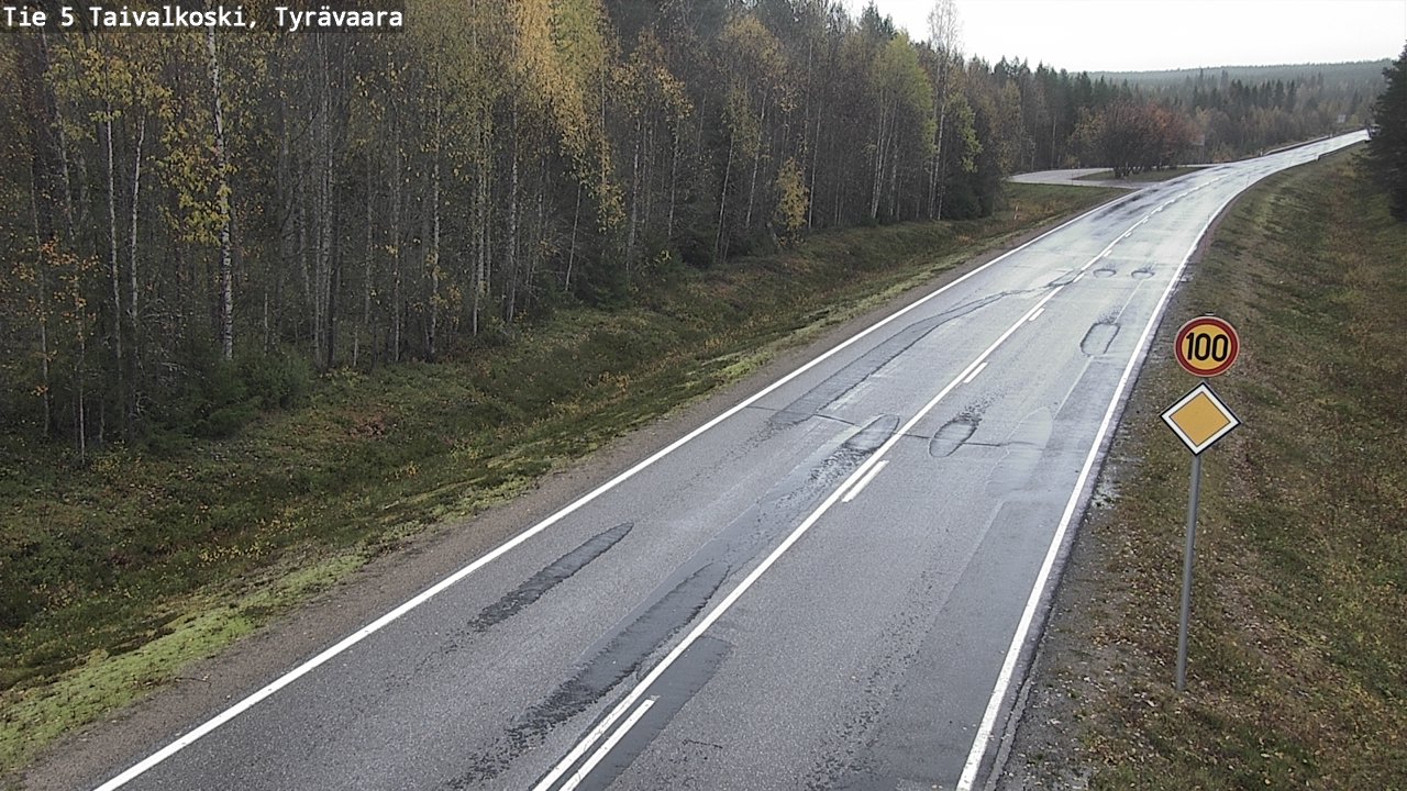 Weather Camera Image Väg 5 Taivalkoski, Tyrävaara, Taivalkoski, Pohjois-Pohjanmaa