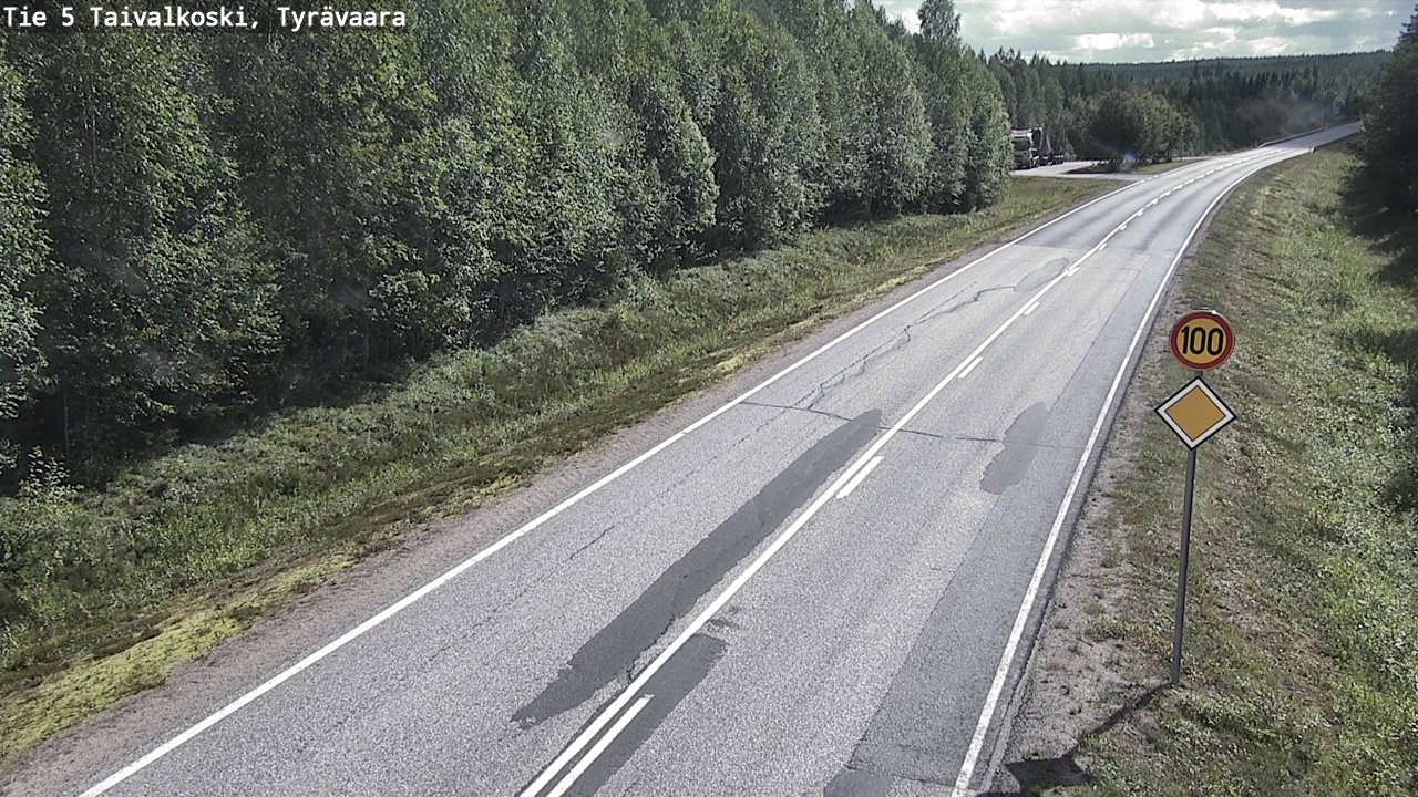 Weather Camera Image Väg 5 Taivalkoski, Tyrävaara, Taivalkoski, Pohjois-Pohjanmaa