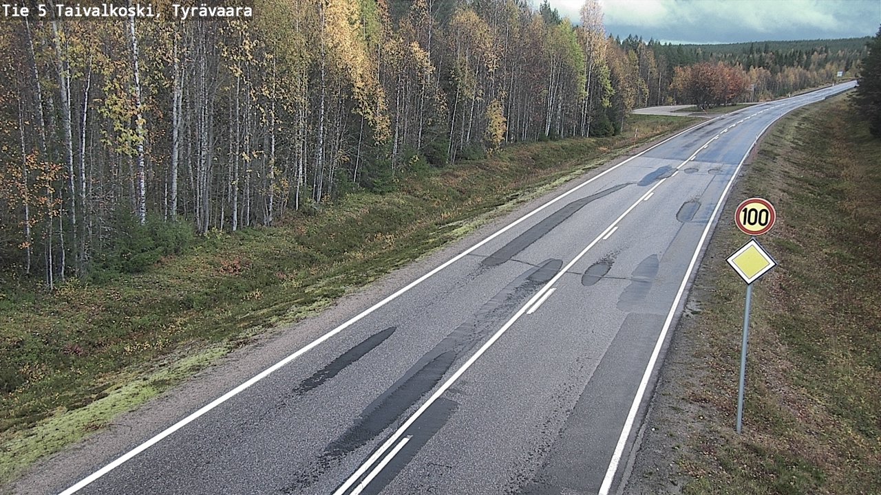 Weather Camera Image Road 5 Taivalkoski, Tyrävaara, Taivalkoski, Pohjois-Pohjanmaa
