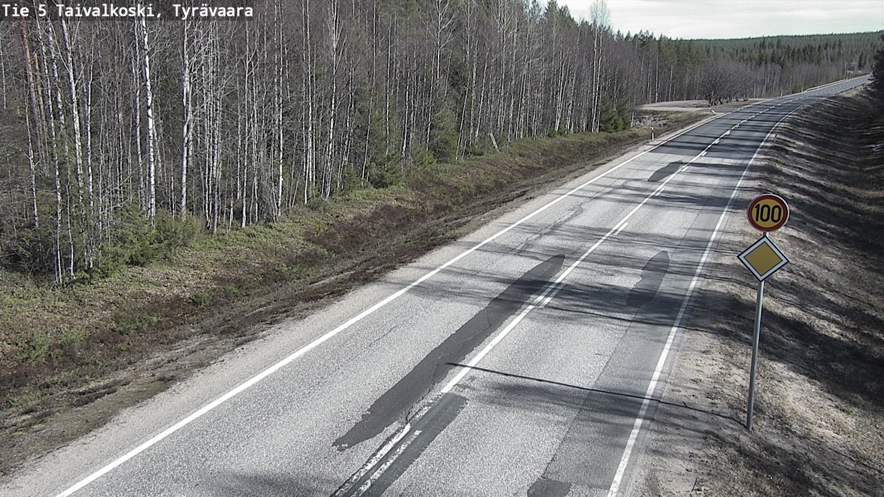 Weather Camera Image Road 5 Taivalkoski, Tyrävaara, Taivalkoski, Pohjois-Pohjanmaa