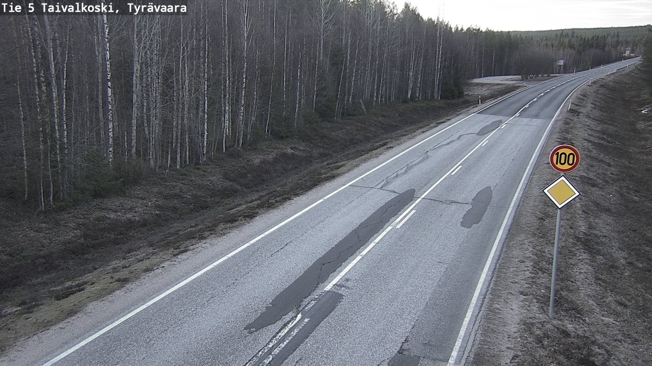 Weather Camera Image Road 5 Taivalkoski, Tyrävaara, Taivalkoski, Pohjois-Pohjanmaa