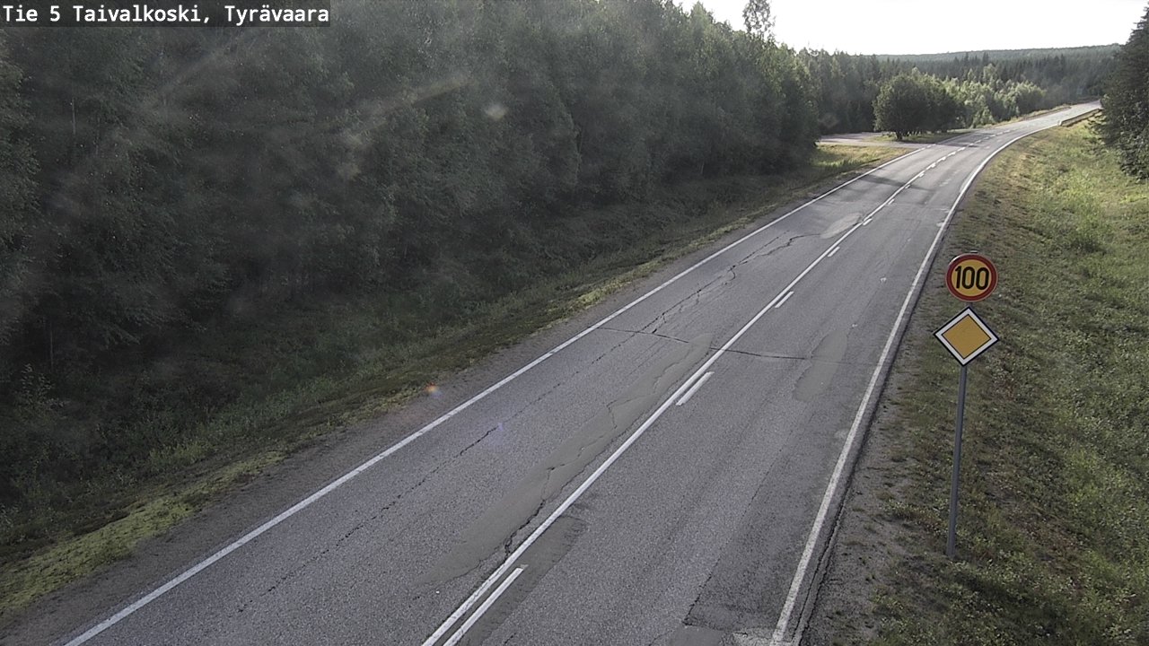 Weather Camera Image Väg 5 Taivalkoski, Tyrävaara, Taivalkoski, Pohjois-Pohjanmaa