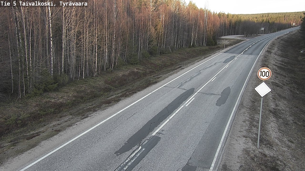 Weather Camera Image Road 5 Taivalkoski, Tyrävaara, Taivalkoski, Pohjois-Pohjanmaa