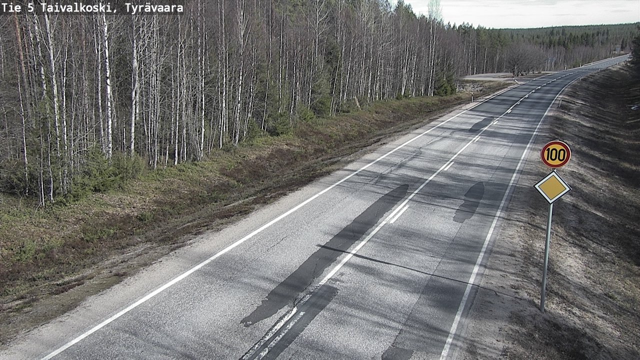 Weather Camera Image Road 5 Taivalkoski, Tyrävaara, Taivalkoski, Pohjois-Pohjanmaa