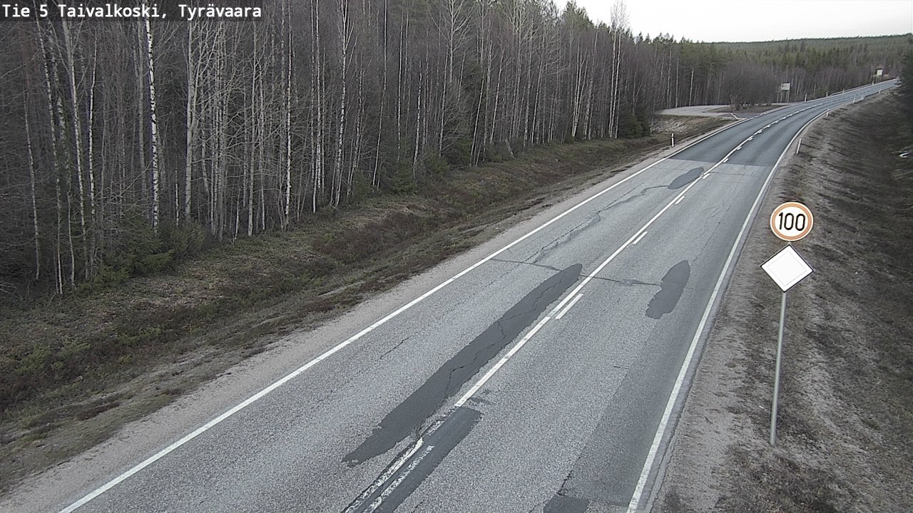 Weather Camera Image Road 5 Taivalkoski, Tyrävaara, Taivalkoski, Pohjois-Pohjanmaa
