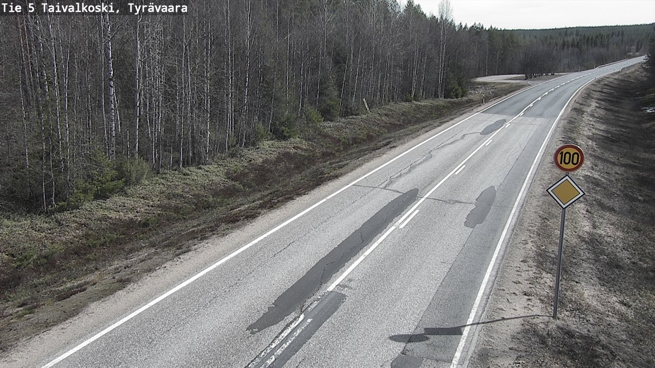 Weather Camera Image Road 5 Taivalkoski, Tyrävaara, Taivalkoski, Pohjois-Pohjanmaa