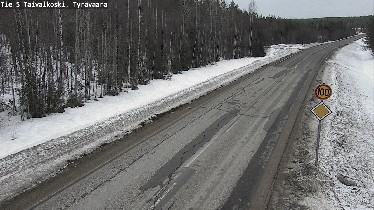 Weather Camera Image Road 5 Taivalkoski, Tyrävaara, Taivalkoski, Pohjois-Pohjanmaa