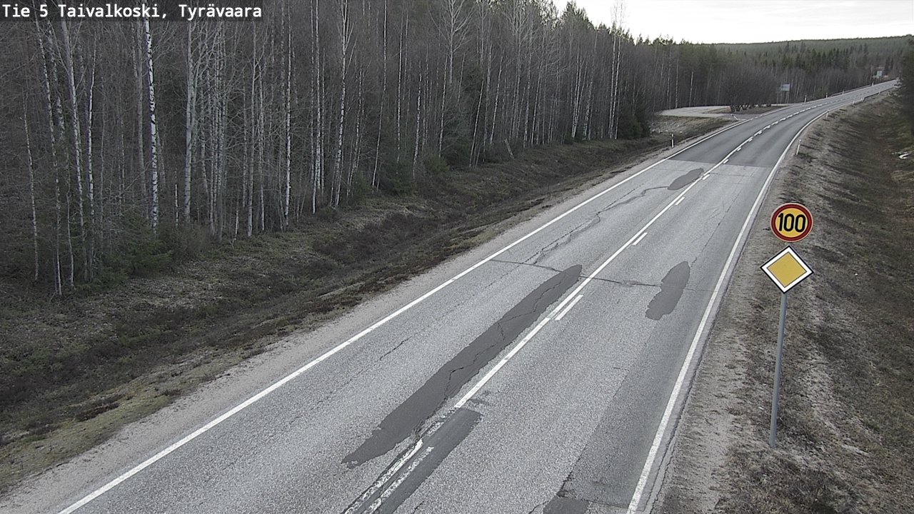 Weather Camera Image Road 5 Taivalkoski, Tyrävaara, Taivalkoski, Pohjois-Pohjanmaa