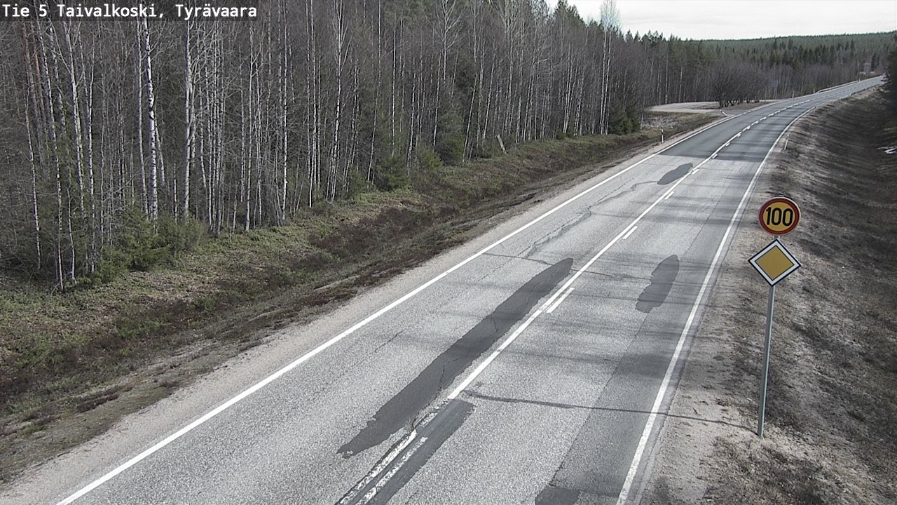 Weather Camera Image Road 5 Taivalkoski, Tyrävaara, Taivalkoski, Pohjois-Pohjanmaa