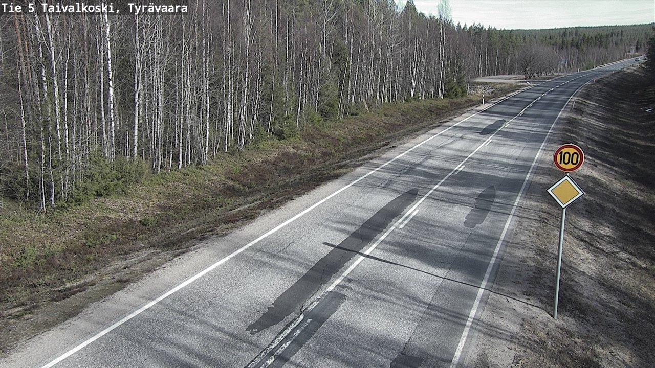 Weather Camera Image Road 5 Taivalkoski, Tyrävaara, Taivalkoski, Pohjois-Pohjanmaa