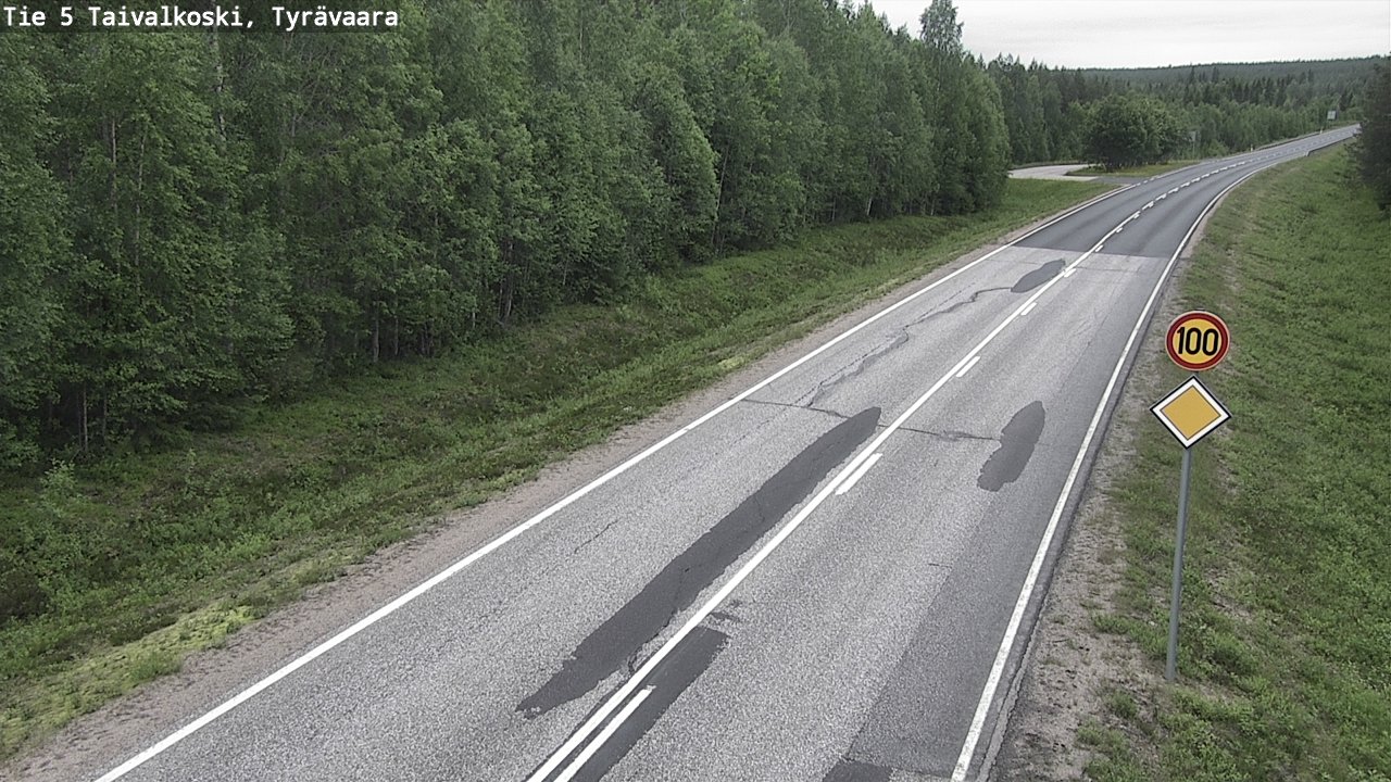Weather Camera Image Väg 5 Taivalkoski, Tyrävaara, Taivalkoski, Pohjois-Pohjanmaa