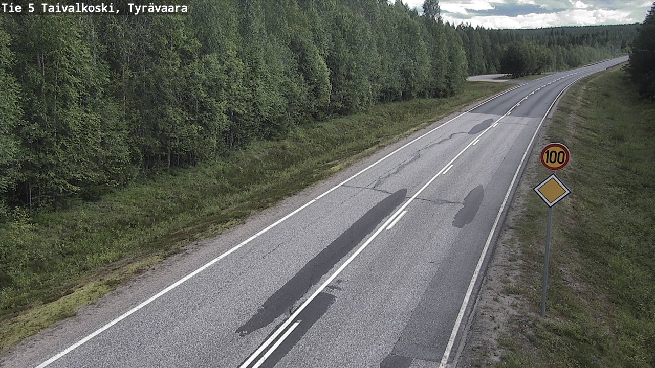 Weather Camera Image Road 5 Taivalkoski, Tyrävaara, Taivalkoski, Pohjois-Pohjanmaa