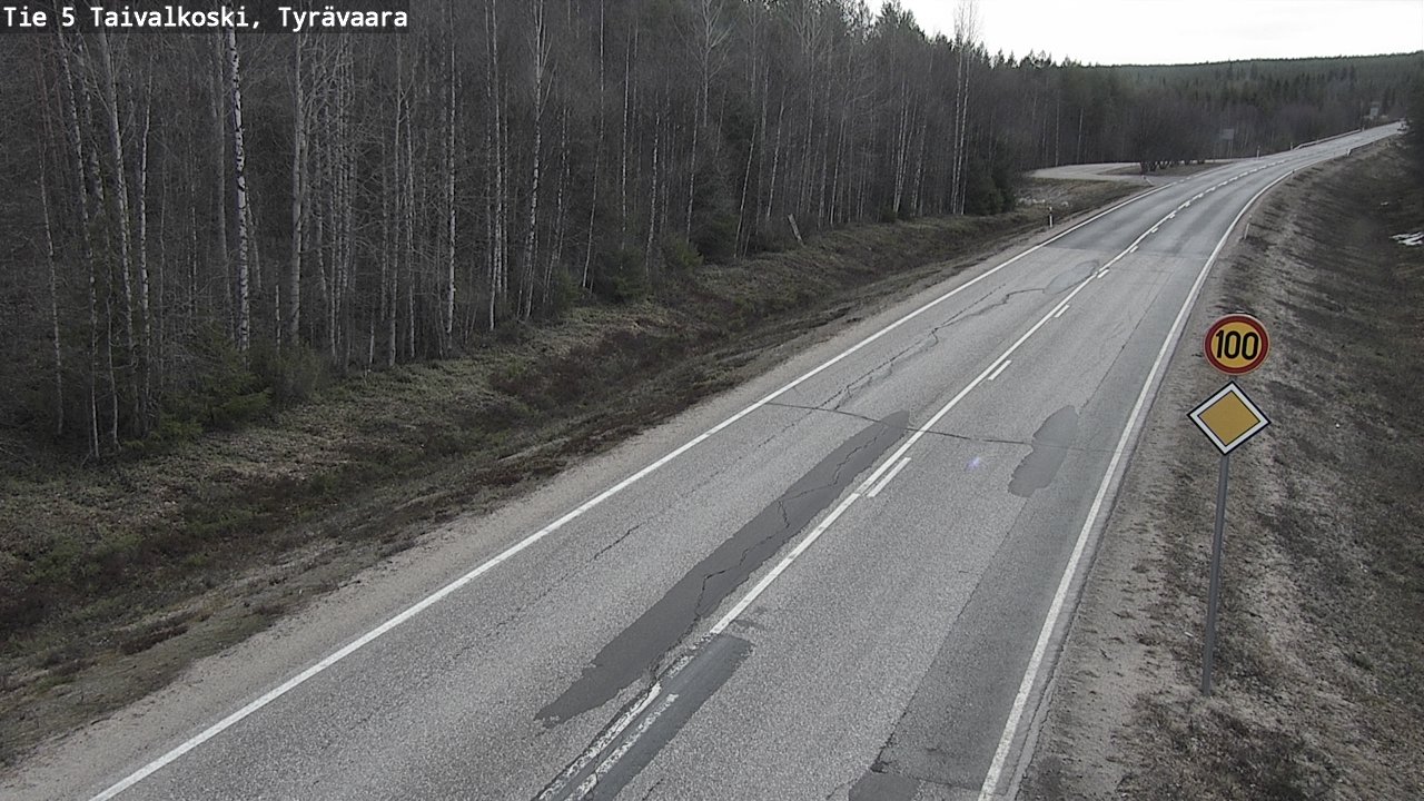 Weather Camera Image Road 5 Taivalkoski, Tyrävaara, Taivalkoski, Pohjois-Pohjanmaa