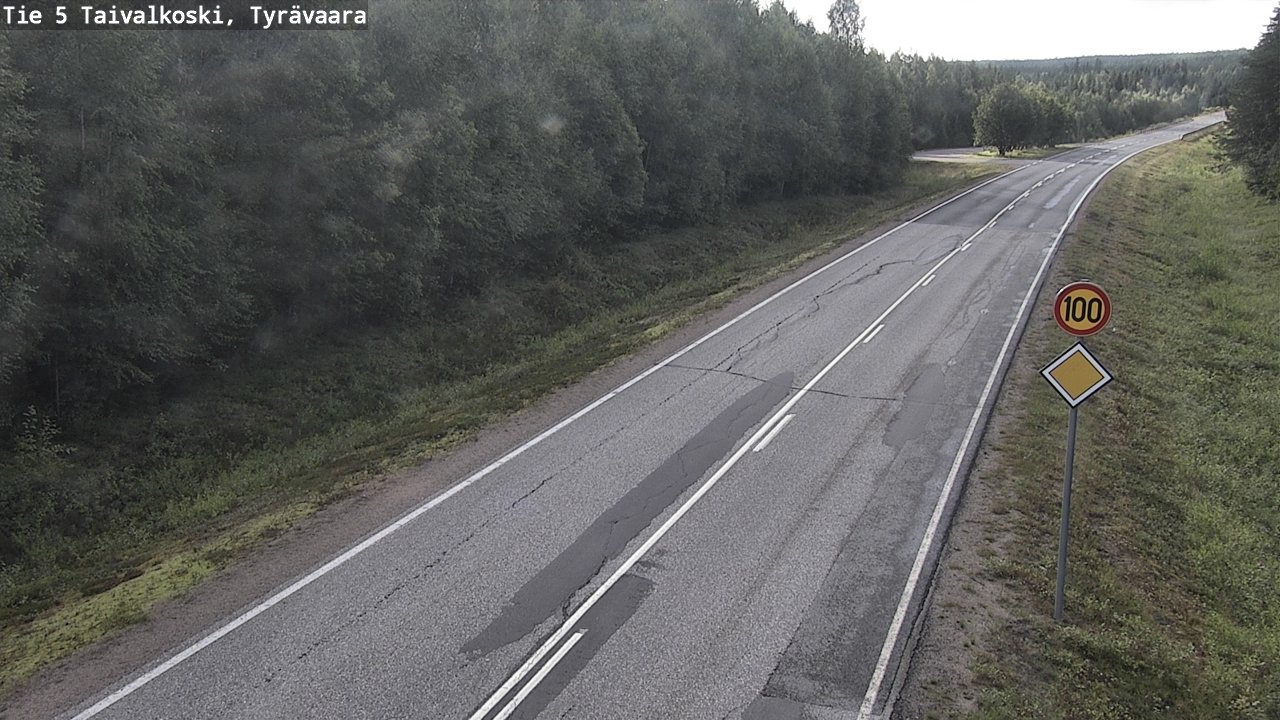 Weather Camera Image Väg 5 Taivalkoski, Tyrävaara, Taivalkoski, Pohjois-Pohjanmaa