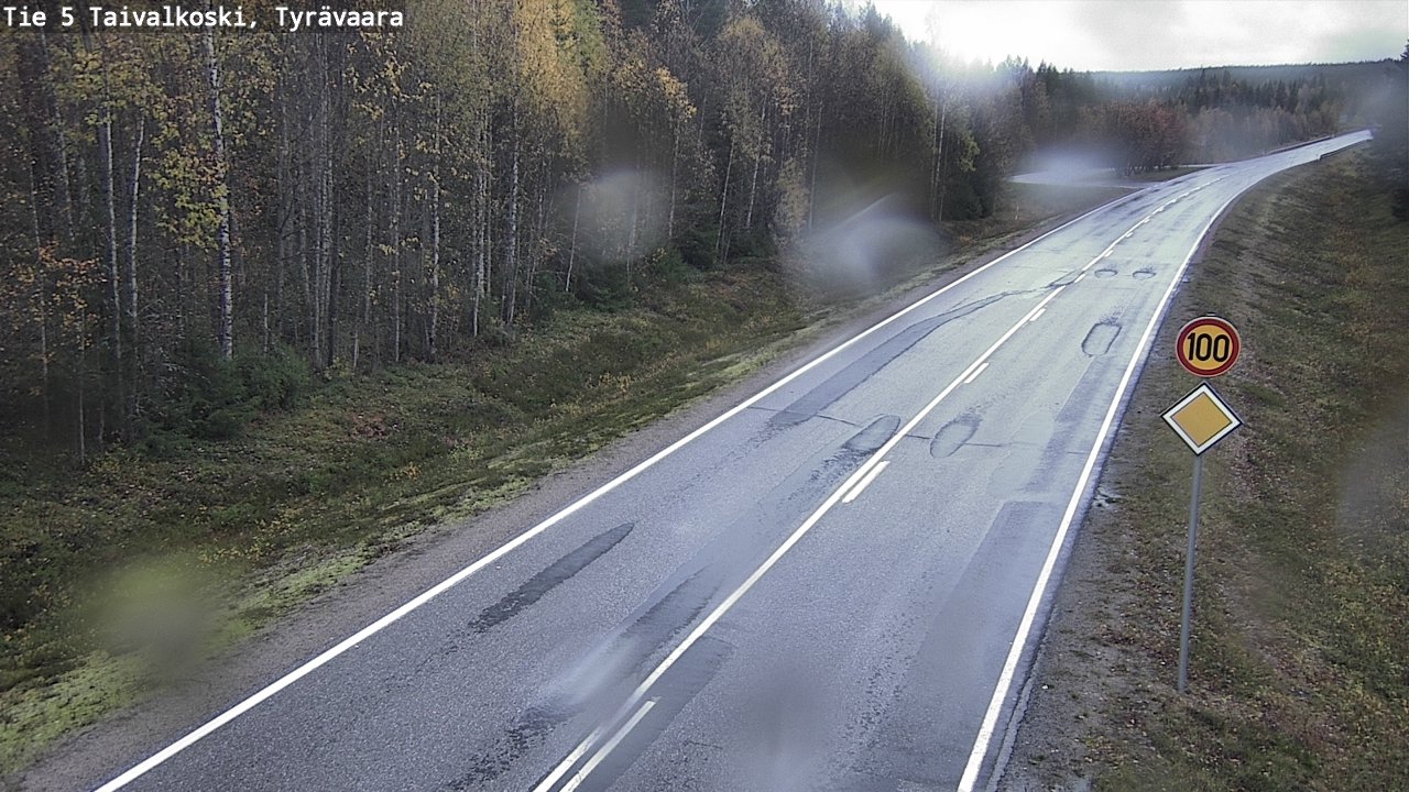 Weather Camera Image Road 5 Taivalkoski, Tyrävaara, Taivalkoski, Pohjois-Pohjanmaa