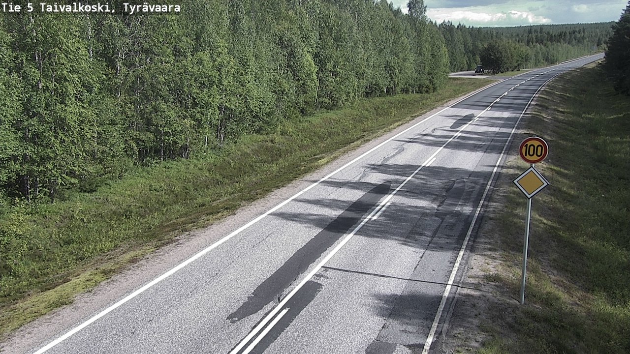 Weather Camera Image Road 5 Taivalkoski, Tyrävaara, Taivalkoski, Pohjois-Pohjanmaa