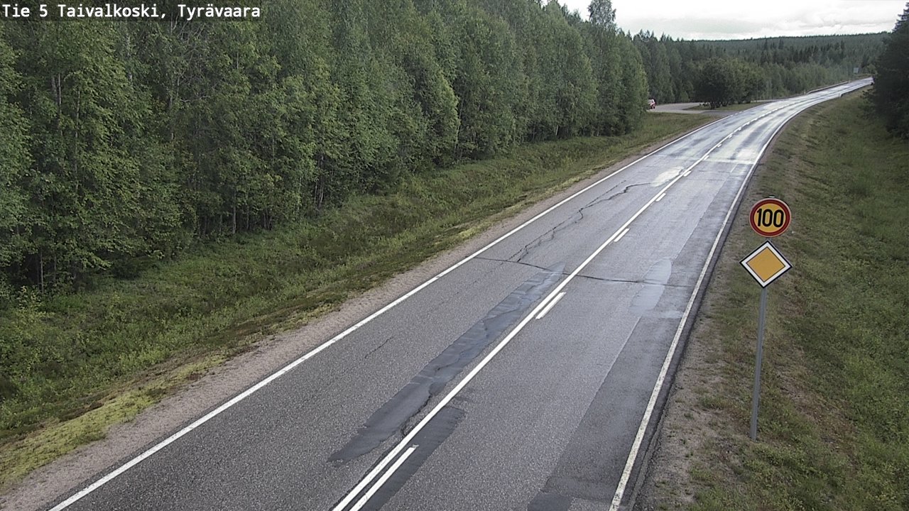 Weather Camera Image Road 5 Taivalkoski, Tyrävaara, Taivalkoski, Pohjois-Pohjanmaa