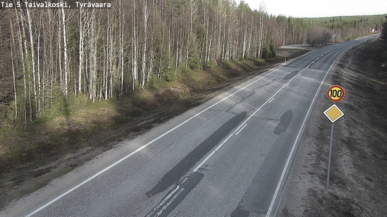 Weather Camera Image Road 5 Taivalkoski, Tyrävaara, Taivalkoski, Pohjois-Pohjanmaa