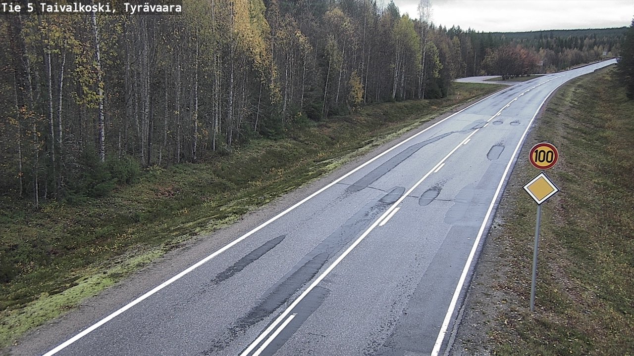 Weather Camera Image Väg 5 Taivalkoski, Tyrävaara, Taivalkoski, Pohjois-Pohjanmaa
