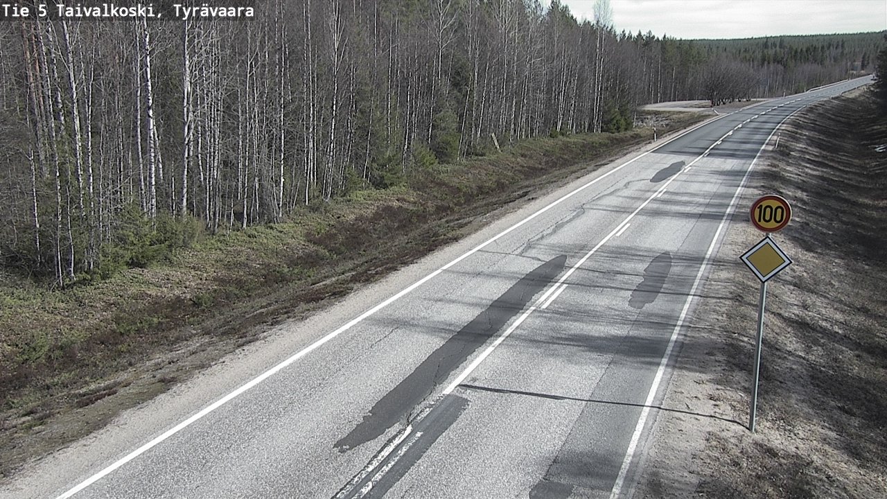 Weather Camera Image Road 5 Taivalkoski, Tyrävaara, Taivalkoski, Pohjois-Pohjanmaa