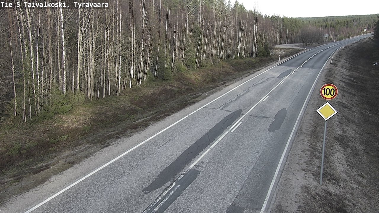 Weather Camera Image Road 5 Taivalkoski, Tyrävaara, Taivalkoski, Pohjois-Pohjanmaa