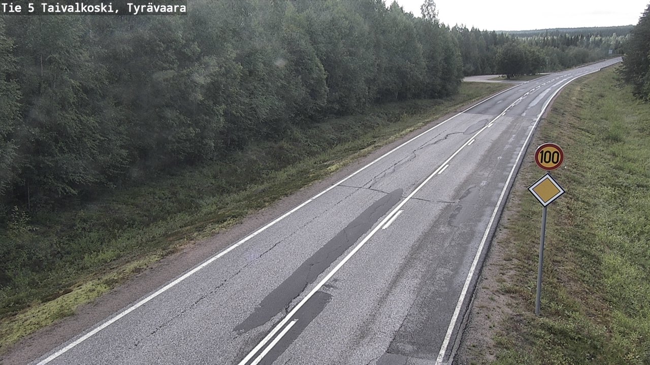 Weather Camera Image Väg 5 Taivalkoski, Tyrävaara, Taivalkoski, Pohjois-Pohjanmaa