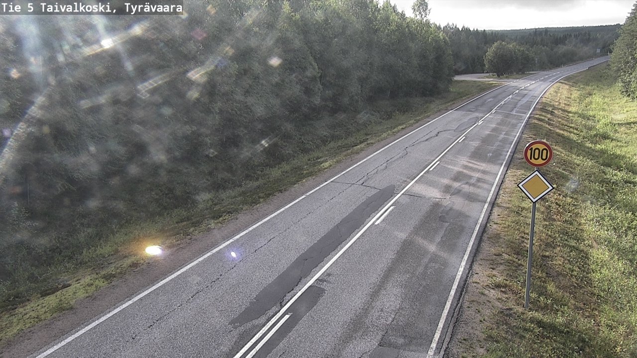 Weather Camera Image Väg 5 Taivalkoski, Tyrävaara, Taivalkoski, Pohjois-Pohjanmaa
