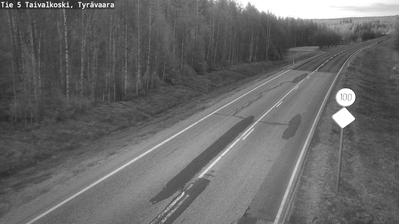 Weather Camera Image Road 5 Taivalkoski, Tyrävaara, Taivalkoski, Pohjois-Pohjanmaa