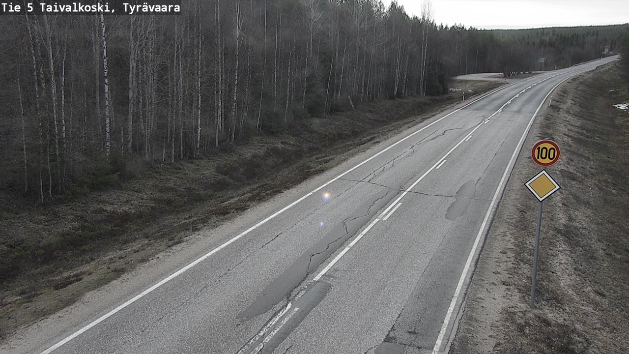 Weather Camera Image Road 5 Taivalkoski, Tyrävaara, Taivalkoski, Pohjois-Pohjanmaa