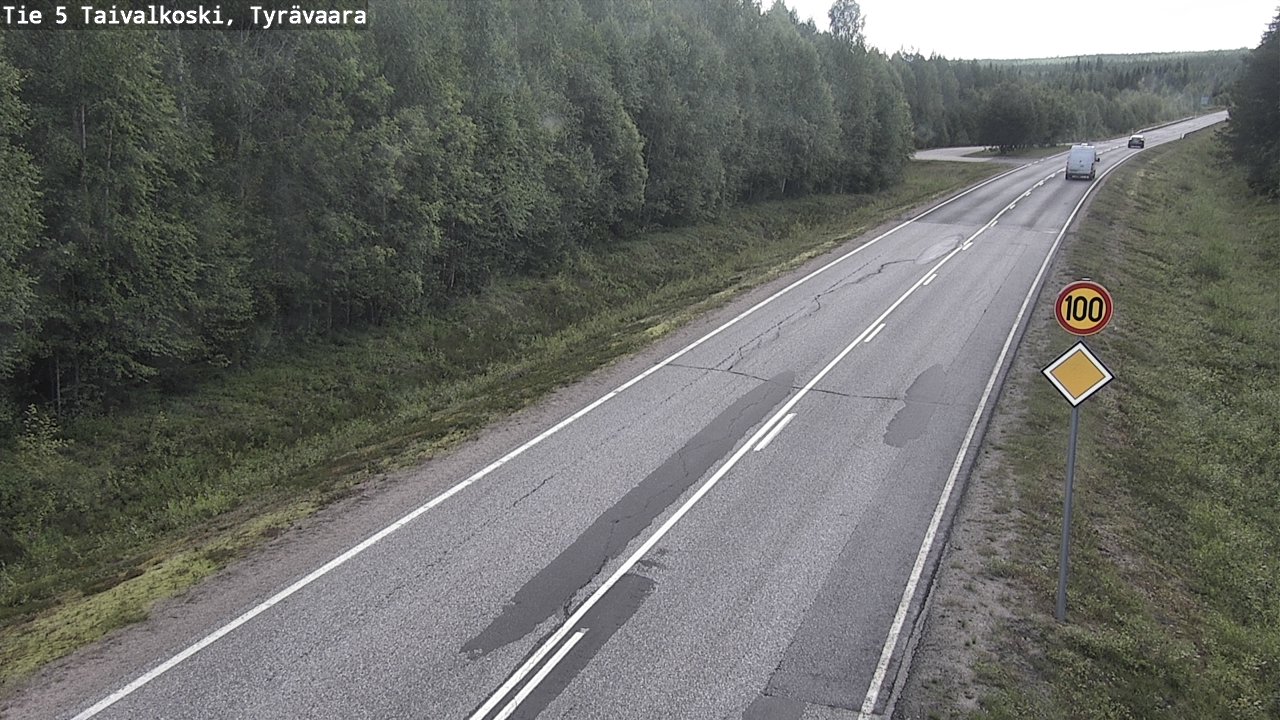Weather Camera Image Väg 5 Taivalkoski, Tyrävaara, Taivalkoski, Pohjois-Pohjanmaa