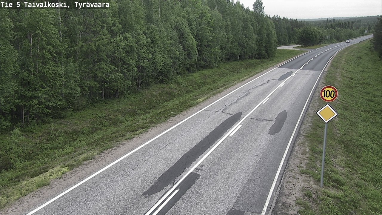Weather Camera Image Väg 5 Taivalkoski, Tyrävaara, Taivalkoski, Pohjois-Pohjanmaa