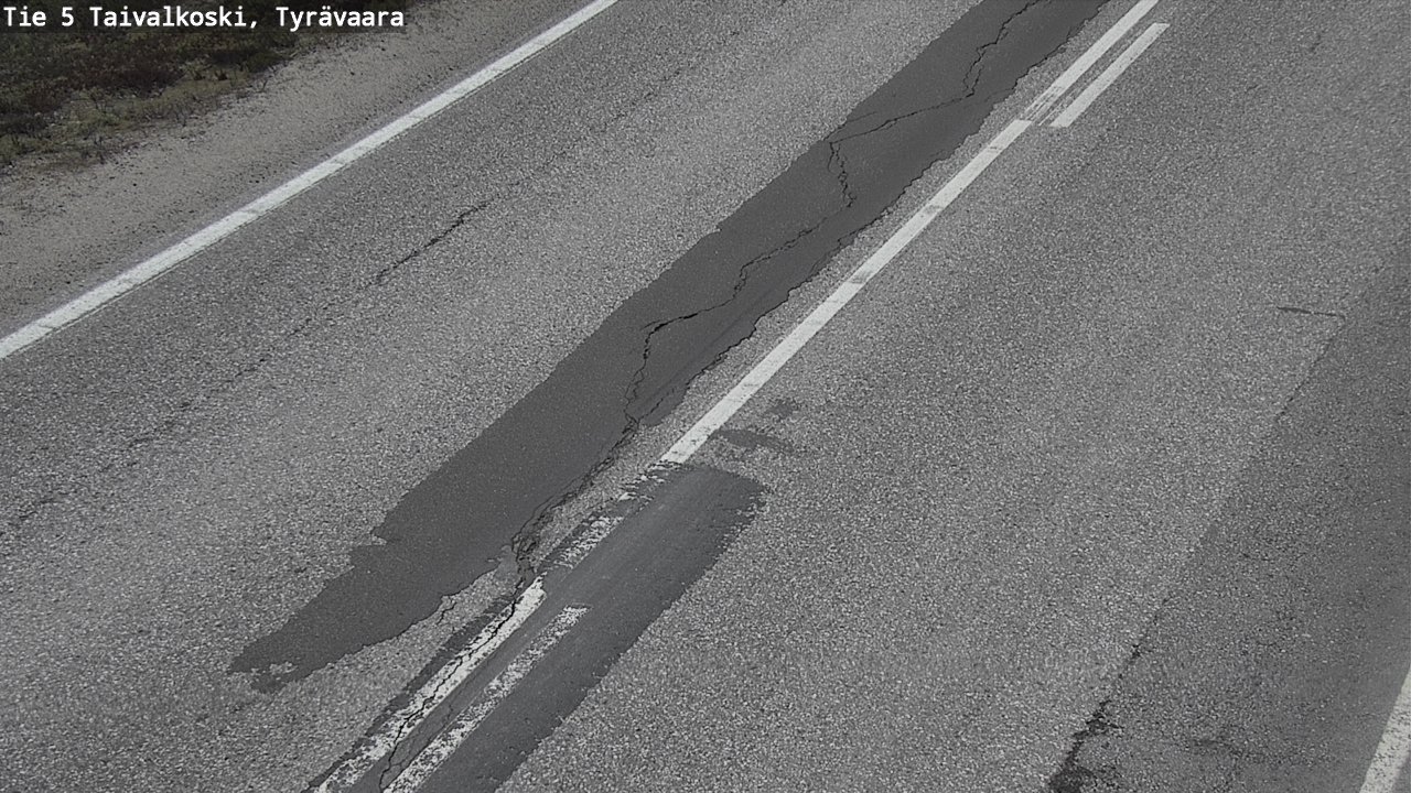 Weather Camera Image Väg 5 Taivalkoski, Tyrävaara, Taivalkoski, Pohjois-Pohjanmaa