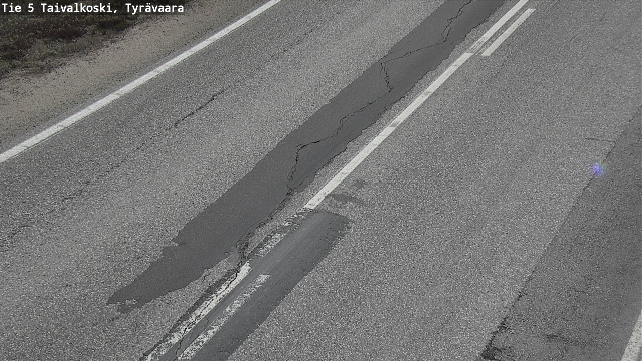 Weather Camera Image Väg 5 Taivalkoski, Tyrävaara, Taivalkoski, Pohjois-Pohjanmaa