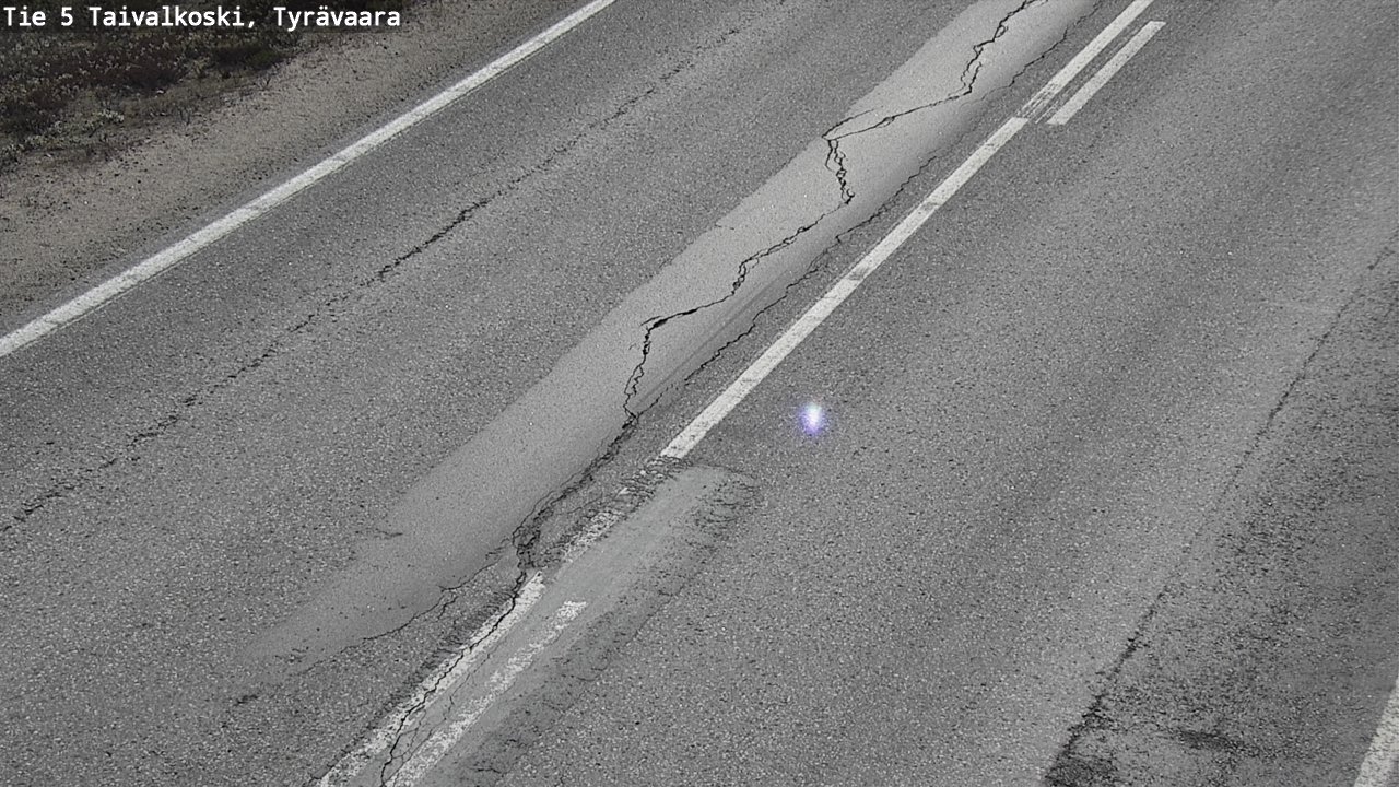 Weather Camera Image Väg 5 Taivalkoski, Tyrävaara, Taivalkoski, Pohjois-Pohjanmaa