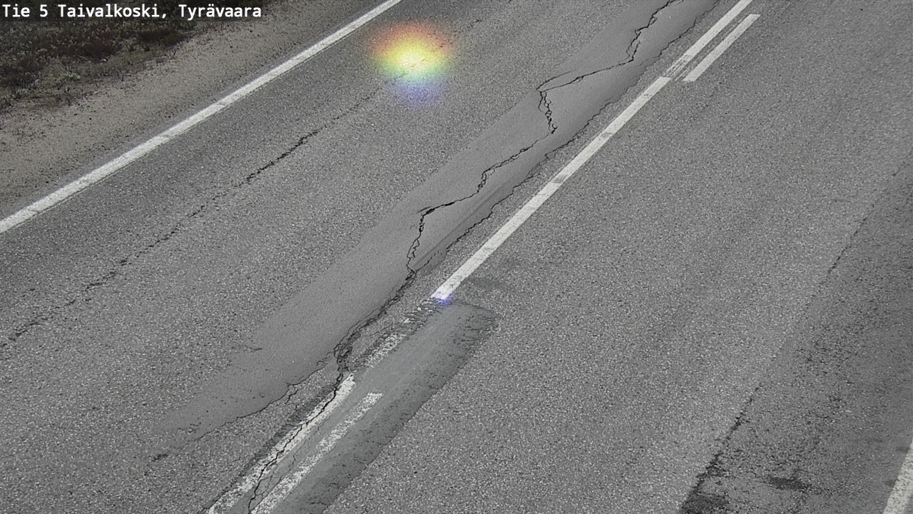 Weather Camera Image Väg 5 Taivalkoski, Tyrävaara, Taivalkoski, Pohjois-Pohjanmaa