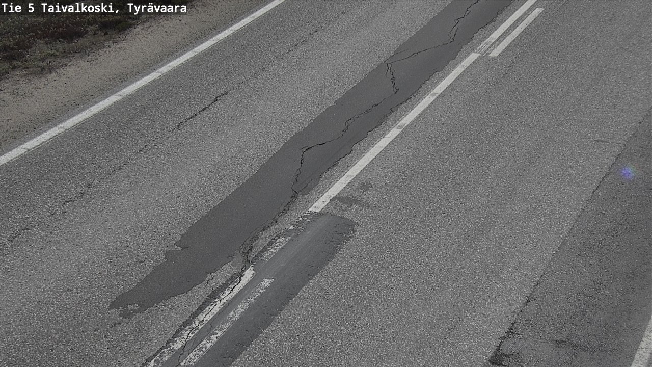 Weather Camera Image Väg 5 Taivalkoski, Tyrävaara, Taivalkoski, Pohjois-Pohjanmaa